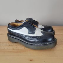 Vintage Doc Dr. Marten Women's Black White Leather Wingtip Brouges Shoes... - $92.06