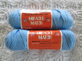 2 - 4 Oz. Skeins M.H. Yarns Miracle Match Olefin/Acrylic Worsted Med. Blue Yarn - £6.37 GBP
