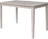 Dining Height Solid Wood Top Table, Washed Gray Taupe, By International - $379.94