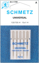 Schmetz Universal Machine Needles-Size 10/70 5/Pkg - £9.61 GBP