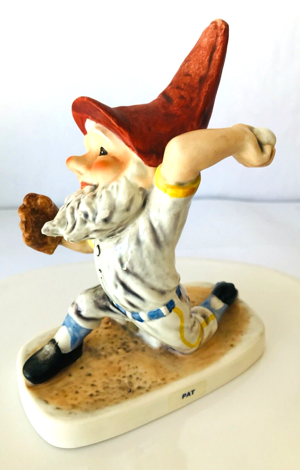 Goebel Co Boy Pat the Baseball Pitcher Merry Gnome Porcelain Germany Story Tag - £38.52 GBP
