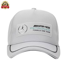 Puma Mercedes Amg Petronas F1 Team Motorsport Baseball Cap Metal Logo Silver Cap - £33.46 GBP
