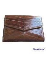 Vintage EEL SKIN Purse Shoulder Bag / Convertible Clutch Dark Brown - Hu... - $100.00