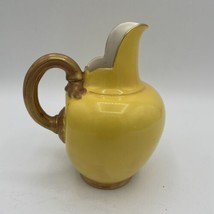 Antique Royal Worcester Porcelain Small Pitcher or Jug 5” Solid Yellow 1094 - $18.66