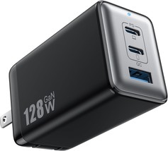 128W USB C Wall Charger GaN III 3 Port Fast Charging Station PD QC Charger Block - £65.47 GBP