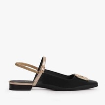 The Rosalinda Black Leather Women Flat Slingback Sandal image 10