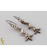 .925 Sterling Silver &quot;Lightning Bolt&quot; Dangle Earrings - £70.26 GBP