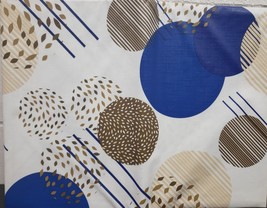 Peva Vinyl Tablecloth 60&quot; Round (4-6 People) Colorful Circles &amp; Lines, Bh - £11.06 GBP