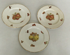 Vntage fine bone china royal grafton three dessert plate lot  harvest pattern - £16.85 GBP