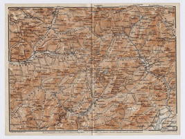 1910 Antique Map Of PANEVEGGIO-PALE Di San Martino Predazzo Agordo Italy Austria - £20.33 GBP