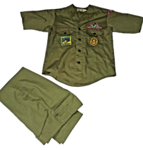 VTG BSA Boy Scout Short Sleeve Uniform Shirt pants Patches No Collar Cam... - £61.20 GBP
