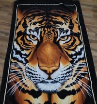 Tiger Face 1991 Hilasal Large Beach Towel 36x62 Cotton Big Jungle Cat Po... - $32.50
