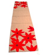 Saro Lifestyle Airabella Collection Red Appliqued Flower Table Runner 16... - $24.74