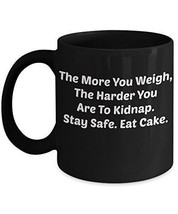 Cake Coffee Mug - Kidnap Safe - Novelty 11oz Black Ceramic Tea Cup - Perfect Ann - £17.68 GBP