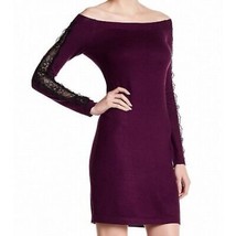 NWT Womens Size Large Cynthia Steffe Lace-Inset Sleeves Off Shoulder Knit Dress - £32.20 GBP