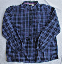 L.L. Bean Women&#39;s L/Sleeve Pleated Cotton Blouse Size Medium - £11.99 GBP