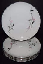 4 Cherry Blossom White Pink Fruit Bowls Fine China Japan #1067 Silver Rim  - $29.70