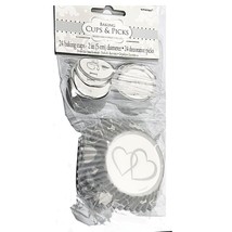 Engagement Bridal Cupcake Liner Baking Cups Picks Birthday Party Supplies 24 ct - £3.38 GBP