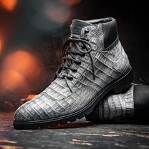 Marco Di Milano Genuine Caiman Belly Boot Leoni Oil Gray image 10