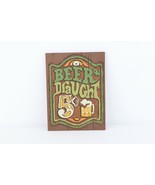 Vtg 70s Mid Century Modern MCM Paint by Number Wood Draught Beer Sign Ma... - $49.45