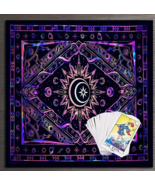 Sun &amp; Moon Black Tarot Reading, Altar, or Rune Casting Cloth Size Approx... - £7.96 GBP