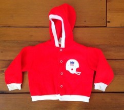 Vintage 70s Football Toddler Baby Hoodie Sweatshirt Dedman #1/2 18 months - £39.81 GBP