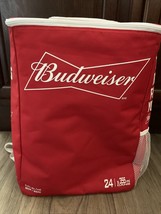 Budweiser Cooler Bag Backpack Red Holds 24 Cans Promo Marketing NEW - $31.97