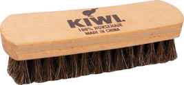 KIWI 5.5&quot; Shoe Boot SHINE BRUSH 100% HorseHair brown bristles Wood Handl... - £26.54 GBP