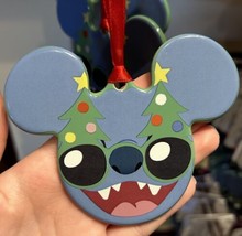 Disney Parks Stitch Ceramic Mickey Mouse Icon Ornament NWT Lilo &amp; Holiday - £23.91 GBP