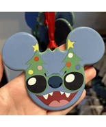 Disney Parks Stitch Ceramic Mickey Mouse Icon Ornament NWT Lilo &amp; Holiday - £23.42 GBP