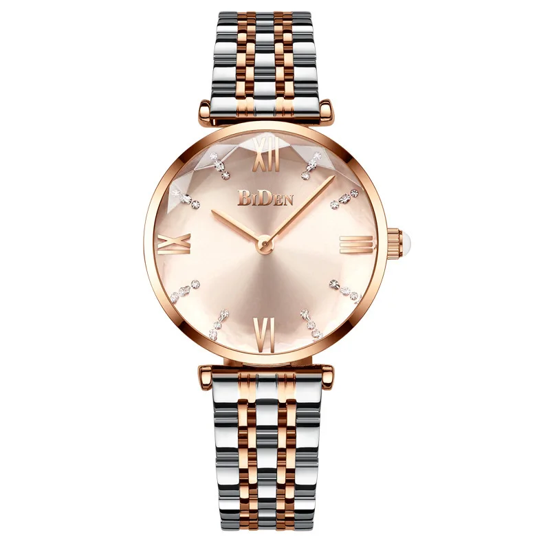  Women Quartz Watch Fashion Diamond Rose Golden Wristwatch Exquisite Ladies Girl - £39.96 GBP