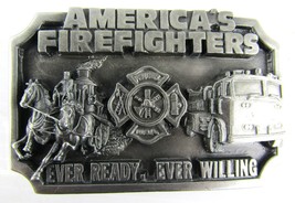 Vintage 1993 Siskiyou Americas Firefighters Belt Buckle Ever Ready Ever Willing - £22.73 GBP