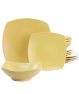 Gibson Home Zen Buffetware 12 Piece Square Fine Ceramic Dinnerware Set i... - $120.36 CAD
