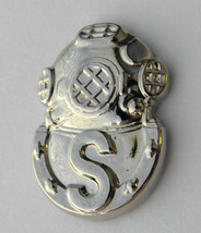 Dive Salvage Us Army Diver Helmet Silver Colored Pin Badge 1 Inch - £4.50 GBP