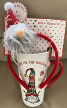 Gnome for the Holidays Mug &amp; Headband Set Holiday Christmas Cup With Lid... - £13.07 GBP