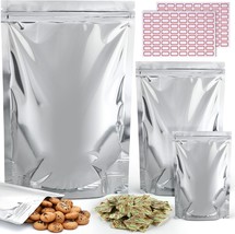 100pcs 5 mil Mylar Bags for Food Storage with Oxygen Absorbers 300cc and Labels - £19.45 GBP