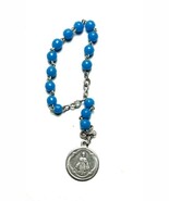 Vintage Catholic Blue Glass Chaplet Rosary Miraculous Jesus Infant of Pr... - €8,66 EUR
