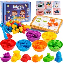 Counting Toys With Rainbow Bowls,Educational Cards &amp; Pen For Kids Ages 3+,Stem M - £18.04 GBP