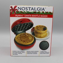Nostalgia My Mini Santa Waffle Maker 5&quot; Non-Stick Red Easy Clean Christmas - New - £11.86 GBP