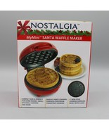 Nostalgia My Mini Santa Waffle Maker 5&quot; Non-Stick Red Easy Clean Christm... - £11.65 GBP