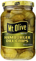 Mt.Olive Hamburger Dill Chips Pickles,16 oz,3 Glass Jars Included,#Hurb&#39;... - £17.92 GBP