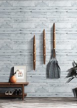 Wood Peel And Stick Wood Wallpaper 17.7In X 19.7Ft Shiplap Light Grey/White/Blue - £31.59 GBP