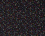 Cotton Multi Black Dot Colorful Polka Dots Black Fabric Print by Yard D3... - £10.19 GBP