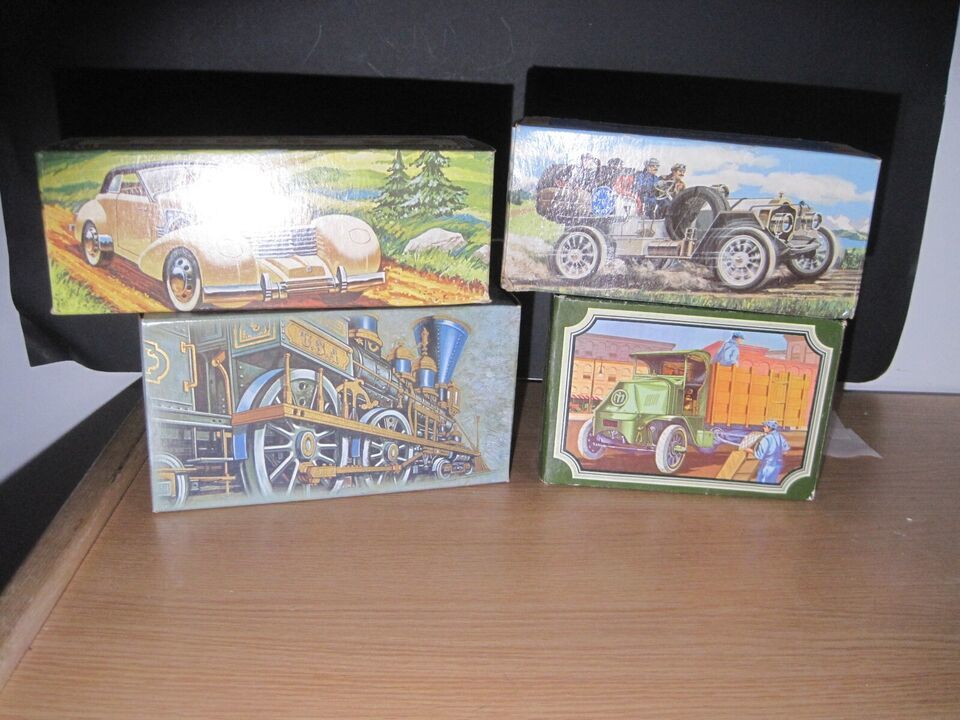 Primary image for 4 Vintage Avon Cars, Truck, Locomotive Bottles,Full,  New In The Box