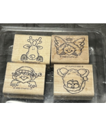 Stampin Up Wood Mount Set Holiday Helpers Christmas Stamps Santa Elf Angel - $458.85 MXN