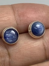 sterling silver  blue moonstone stud earrings  - £23.98 GBP