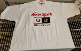 Vintage University of Georgia Bulldogs Tee XL Short Sleeve Embroidered U... - £36.69 GBP