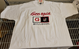 Vintage University of Georgia Bulldogs Tee XL Short Sleeve Embroidered U... - £36.80 GBP