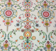 Bballard Designs Suzanne Kalser Lucille White Floral Trellis Fabric By Yard 54&quot;W - £15.63 GBP