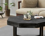 Wood Octagonal Vintage Patchwork Craft Farmhouse Coffee Table - $188.19